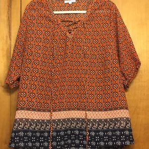 I am selling a lace up v neck blouse